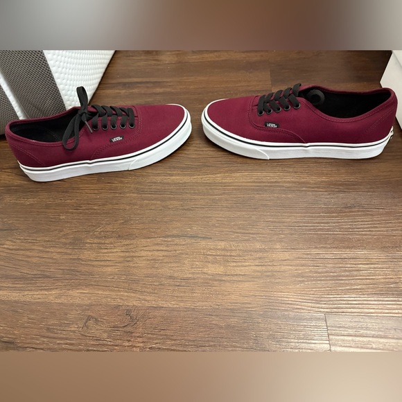 Vans Men's Burgundy and Black Sneakers - Picture 2 of 4